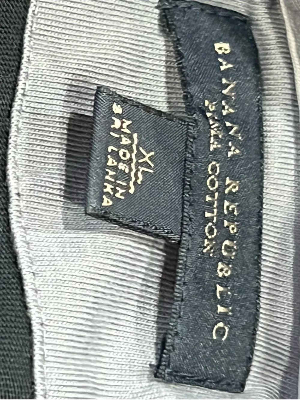 Banana Republic Black Long-Sleeve Polo Pima Cotton